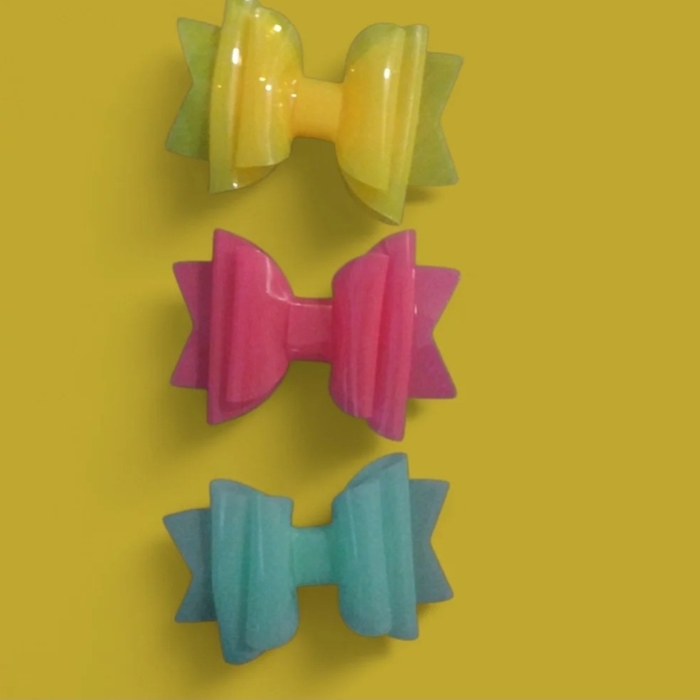 Colorful Bow Hair Clips Set